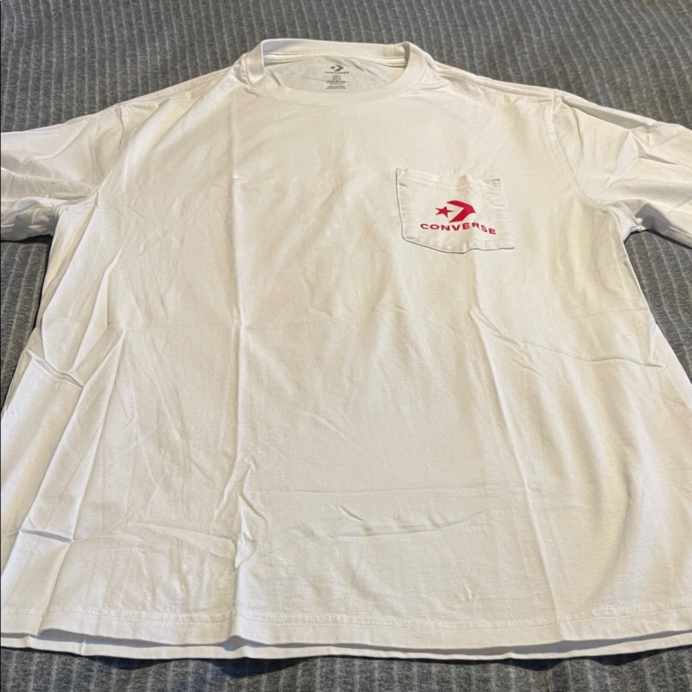 Converse Men's White Tee with Red Logo